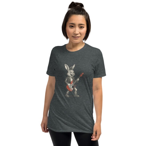 Rock Star Rabbit Unisex Semi-Fitted T-Shirt - Image 18