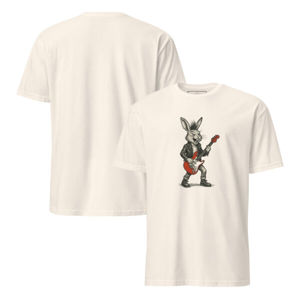 Rock Star Rabbit Unisex Semi-Fitted T-Shirt - Image 3