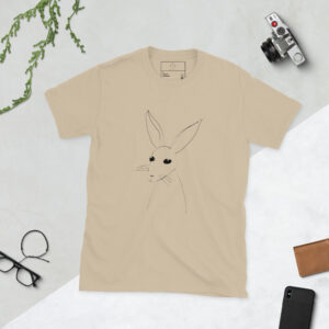 Artistic Line Drawing Rabbit Tee – Semi-Fitted Unisex T-Shirt