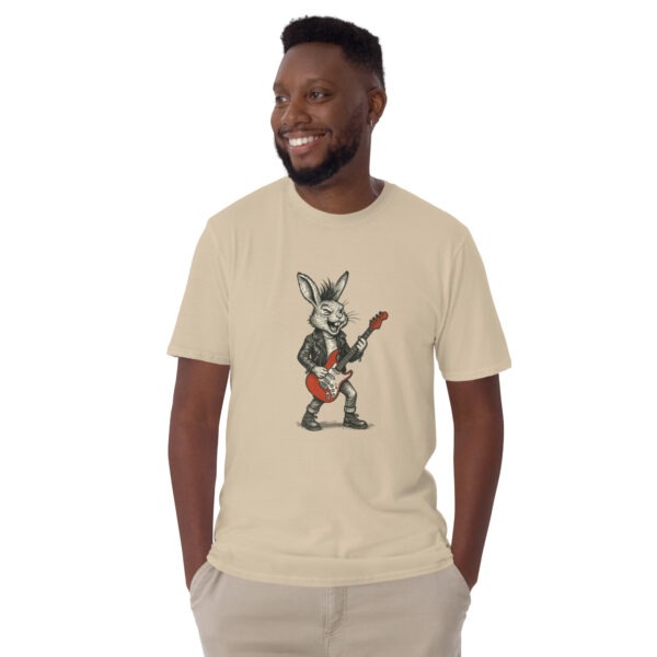 Rock Star Rabbit Unisex Semi-Fitted T-Shirt - Image 17