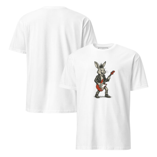 Rock Star Rabbit Unisex Semi-Fitted T-Shirt - Image 2