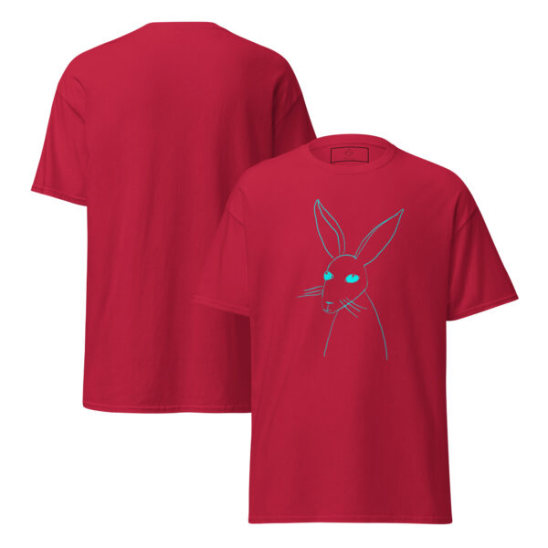 Minimalist Line Art Rabbit Turquoise Print Unisex Classic Tee - Image 7