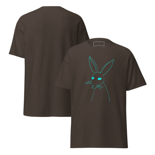 Minimalist Line Art Rabbit Turquoise Print Unisex Classic Tee - Image 6
