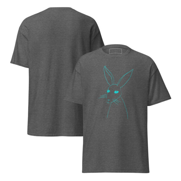 Minimalist Line Art Rabbit Turquoise Print Unisex Classic Tee - Image 9