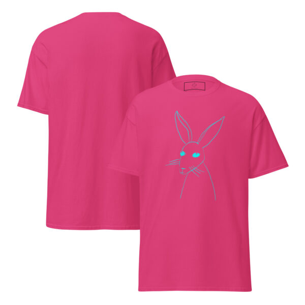 Minimalist Line Art Rabbit Turquoise Print Unisex Classic Tee - Image 11