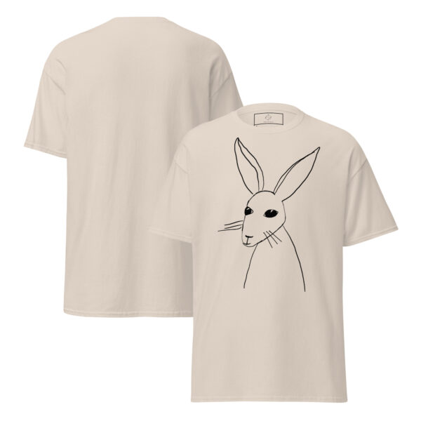 Minimalist Line Drawn Rabbit  - Classic Fit Unisex T-Shirt Black Print - Image 14