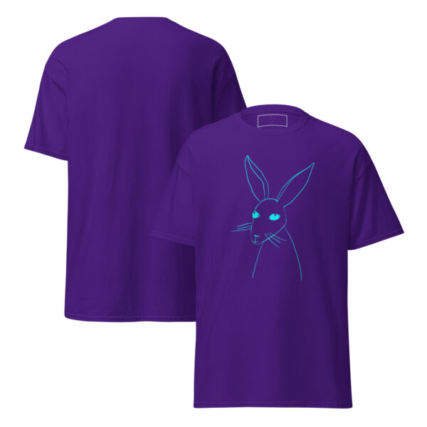 Minimalist Line Art Rabbit Turquoise Print Unisex Classic Tee - Image 4