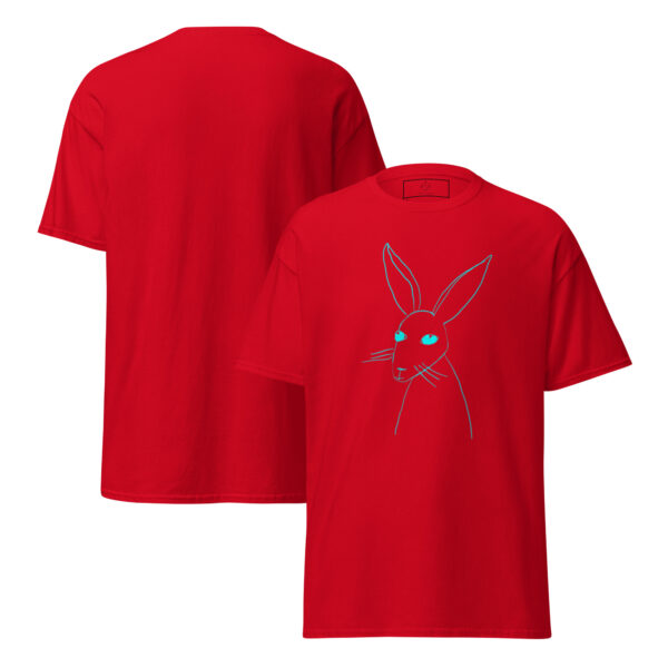 Minimalist Line Art Rabbit Turquoise Print Unisex Classic Tee - Image 5
