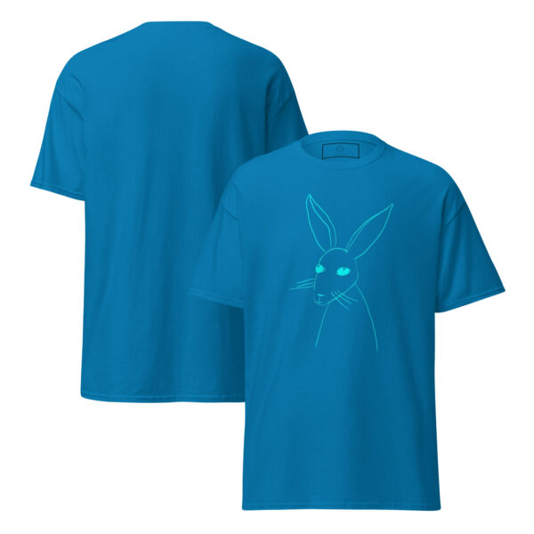 Minimalist Line Art Rabbit Turquoise Print Unisex Classic Tee - Image 10