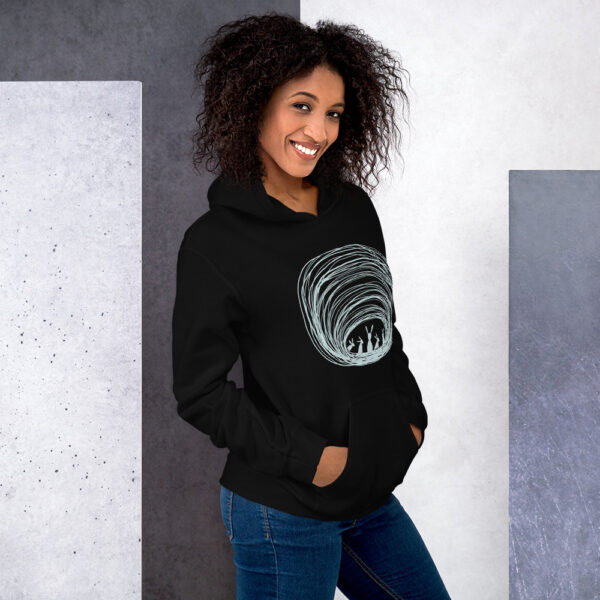 Burrow Buddies Unisex Pullover Hoodie With Front Pouch Grey Print - Image 2