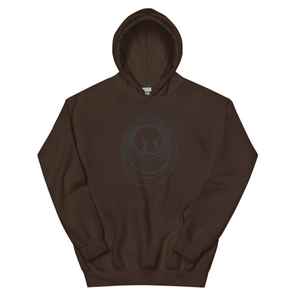 Into the Burrow Unisex Hoodie with Front Pouch Black Print - Image 13
