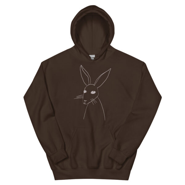 Minimalist Rabbit Line Art  Unisex Hoodie With Front Pouch - Image 4