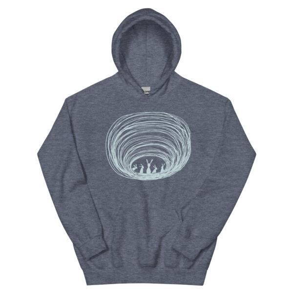 Burrow Buddies Unisex Pullover Hoodie With Front Pouch Grey Print - Image 12
