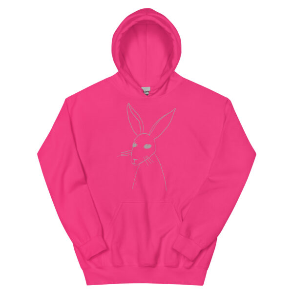 Minimalist Rabbit Line Art  Unisex Hoodie With Front Pouch - Image 11