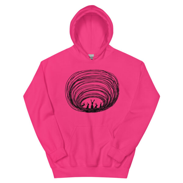 Burrow Buddies Unisex Pullover Hoodie With Front Pouch – Cozy Comfort with a Whimsical Touch Black Print - Image 7