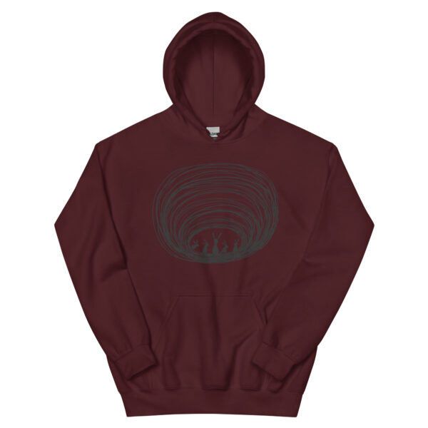Burrow Buddies Unisex Pullover Hoodie With Front Pouch – Cozy Comfort with a Whimsical Touch Black Print - Image 4