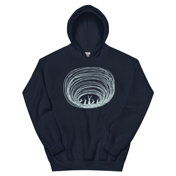 Burrow Buddies Unisex Pullover Hoodie With Front Pouch Grey Print - Image 4