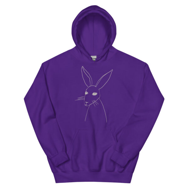 Minimalist Rabbit Line Art  Unisex Hoodie With Front Pouch - Image 5
