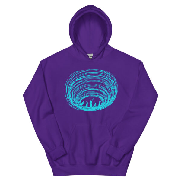 Burrow Buddies Unisex Pullover Hoodie with Front pouch – Cozy Comfort with a Whimsical Touch Turquoise Print - Image 6