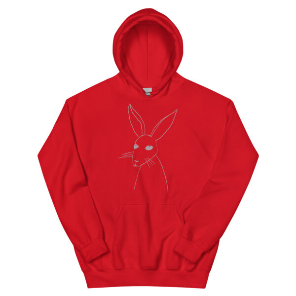 Minimalist Rabbit Line Art  Unisex Hoodie With Front Pouch - Image 6