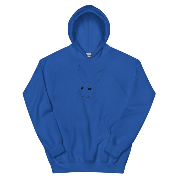 Minimalist Line Art Rabbit Unisex Hoodie with Front Pocket Light Colours - Image 8