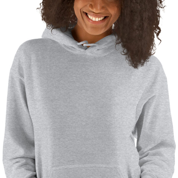 Minimalist Rabbit Line Art Unisex HoodieWith Front Pouch Black Design - Image 2