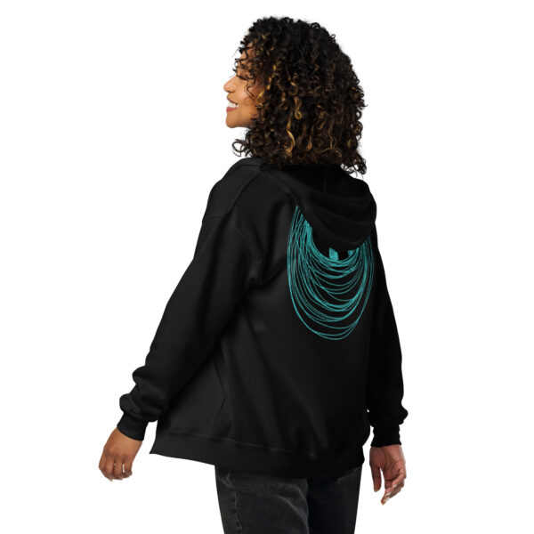 Into The Burrow Turquoise Print - Unisex Zip Up Hoodie - Image 3