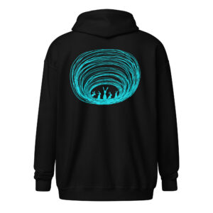 Burrow Buddies Unisex Zip-Up Hoodie – Snuggle Into Style Turquoise Print