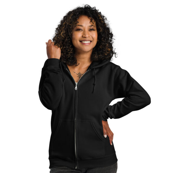 Minimalist Rabbit Line Art Unisex Zip Up Hoodie Turquoise Print - Image 2