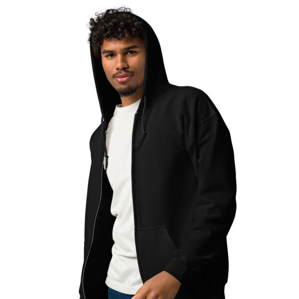 Burrow Buddies Unisex Zip-Up Hoodie – Snuggle Into Style Grey Print - Image 2