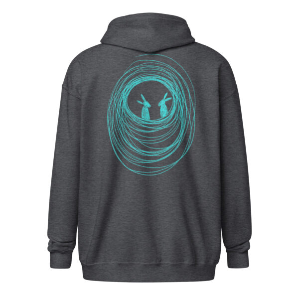 Into The Burrow Turquoise Print - Unisex Zip Up Hoodie - Image 6