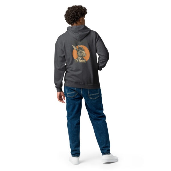 Clockwork Rabbit Unisex Zip-Up Hoodie - Image 3
