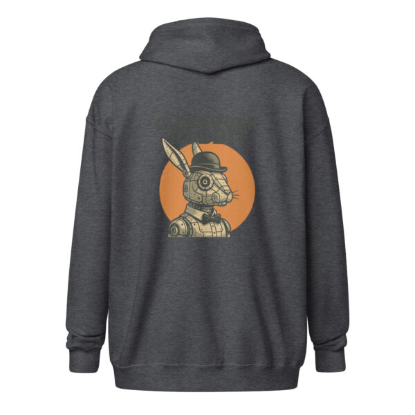 Clockwork Rabbit Unisex Zip-Up Hoodie - Image 6