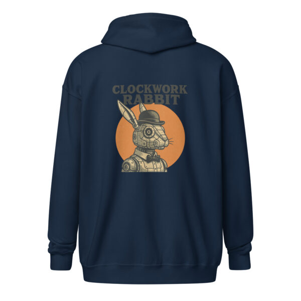 Clockwork Rabbit Unisex Zip-Up Hoodie - Image 5
