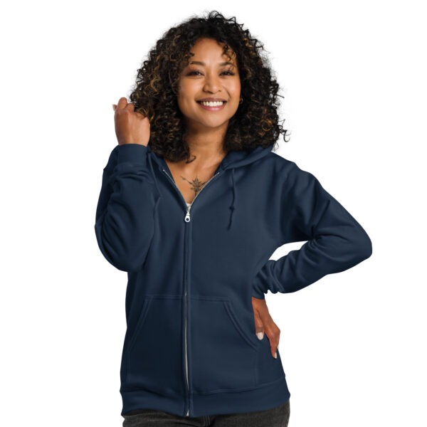 Clockwork Rabbit Unisex Zip-Up Hoodie - Image 2