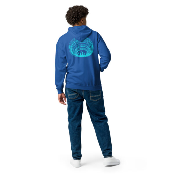 Burrow Buddies Unisex Zip-Up Hoodie – Snuggle Into Style Turquoise Print - Image 2