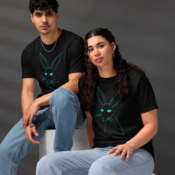 Minimalist Rabbit Black and Navy Unisex Classic Fit ECO T-Shirt - Image 2