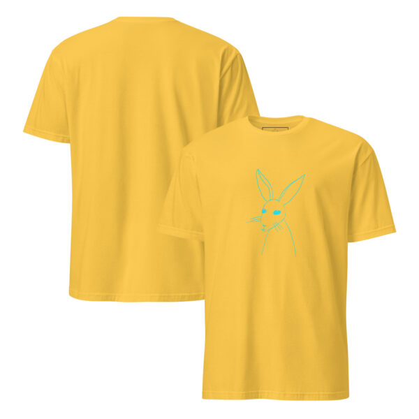 Minimalist Line Drawn Rabbit  - Semi Fitted Unisex T-Shirt Turquoise Print - Image 14