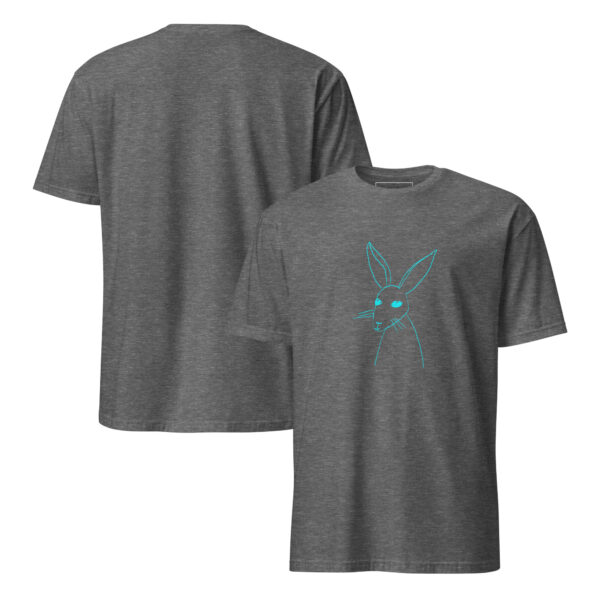 Minimalist Line Drawn Rabbit  - Semi Fitted Unisex T-Shirt Turquoise Print - Image 8