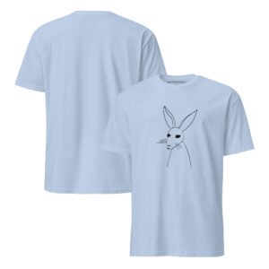 Minimalist Line Drawn Rabbit  - Semi Fitted Unisex T-Shirt Black Design