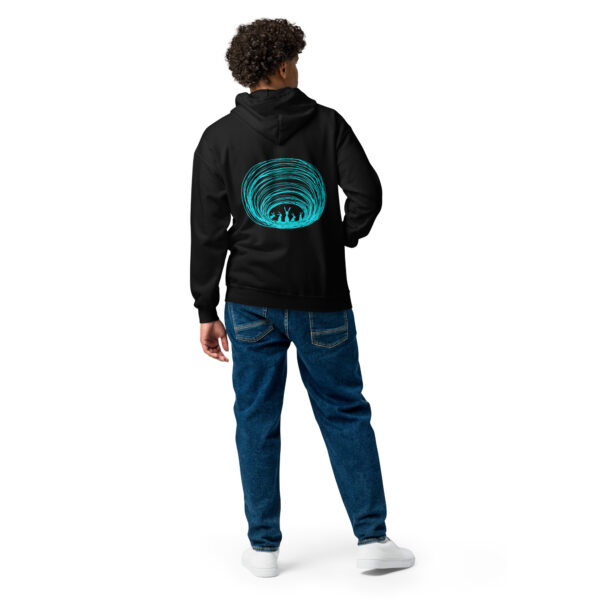 Burrow Buddies Unisex Zip-Up Hoodie – Snuggle Into Style Turquoise Print - Image 8