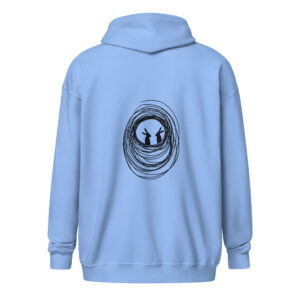 Into The Burrow Unisex Zip Up Hoodie Black Print Design