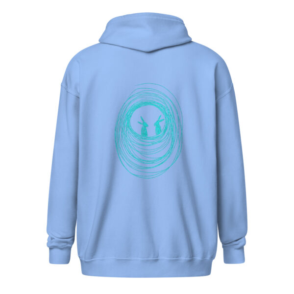 Into The Burrow Turquoise Print - Unisex Zip Up Hoodie - Image 4