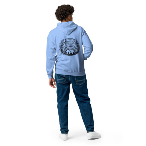 Burrow Buddies Zip-Up Unisex Hoodie Black Print - Image 8