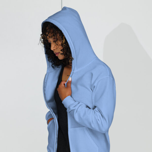 Minimalist Line Art Rabbit Light Grey Print - Unisex heavy blend zip hoodie - Image 7