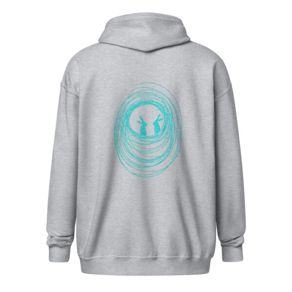 Into The Burrow Turquoise Print - Unisex Zip Up Hoodie - Image 3