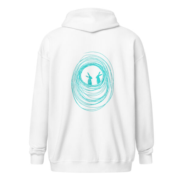 Into The Burrow Turquoise Print - Unisex Zip Up Hoodie - Image 2