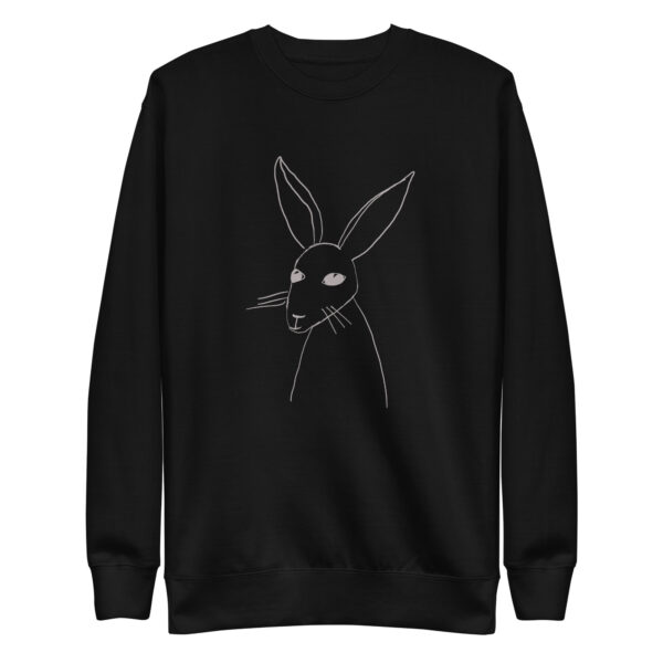 Minimalist Line Art Rabbit Pullover Unisex Sweatshirt Grey Print