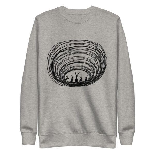 Burrow Buddies Pullover Sweatshirt – Cozy Comfort with a Whimsical Touch Black Print - Image 10