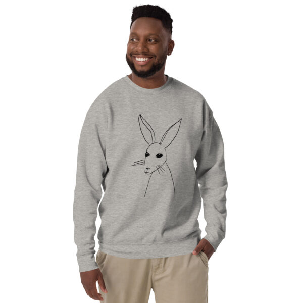 Minimalist Line Art Rabbit Pullover Unisex Sweatshirt - Image 3